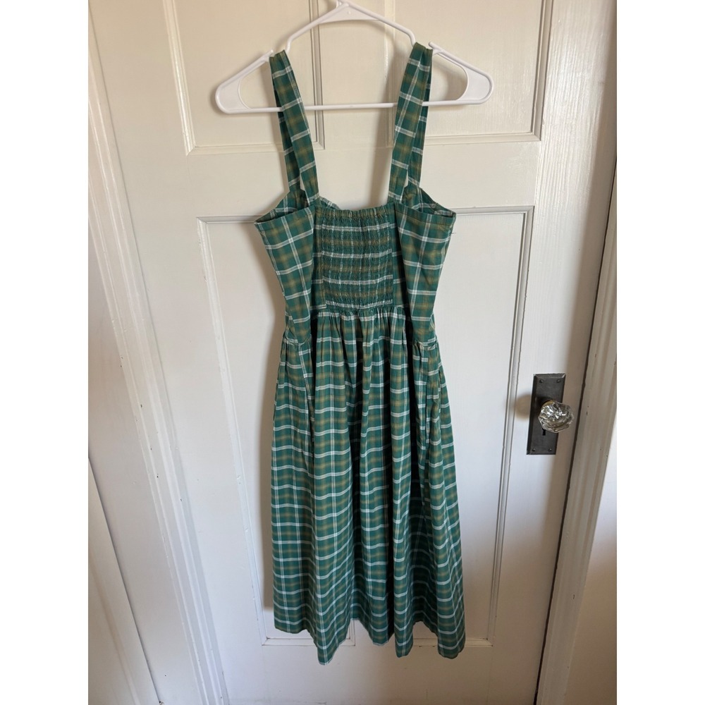 Free People Laters Baby green plaid midi dress size xs - Picture 7 of 12